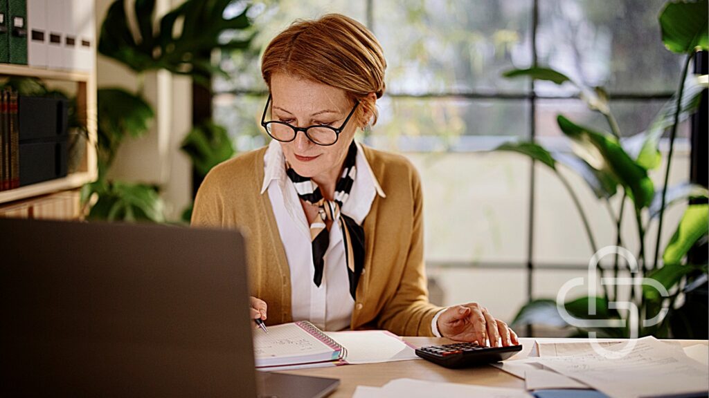 woman calculating finances