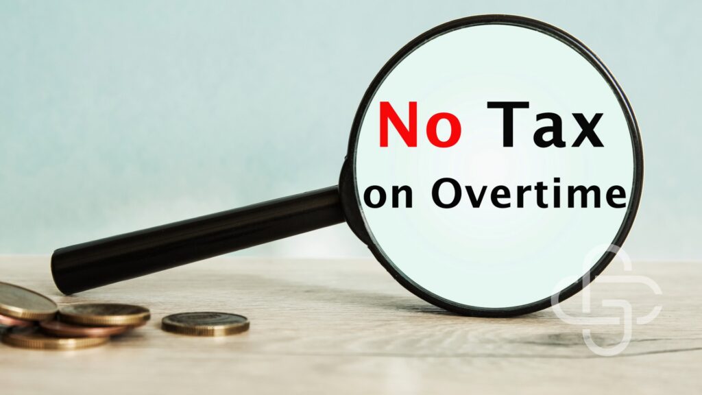 No Tax On Overtime Image - Magnifying Glass On Title Text